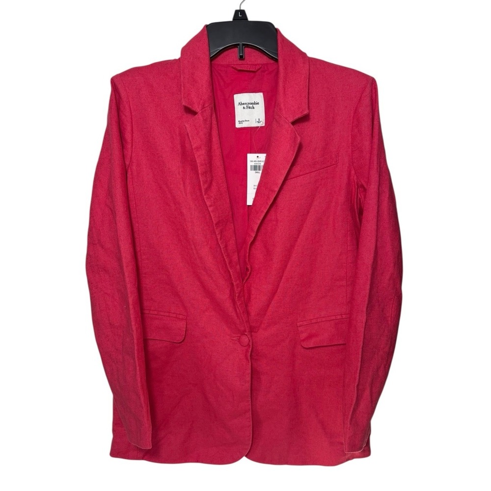 Abercrombie & Fitch Linen Blend Pink Blazer Women's Size Small‎ NEW